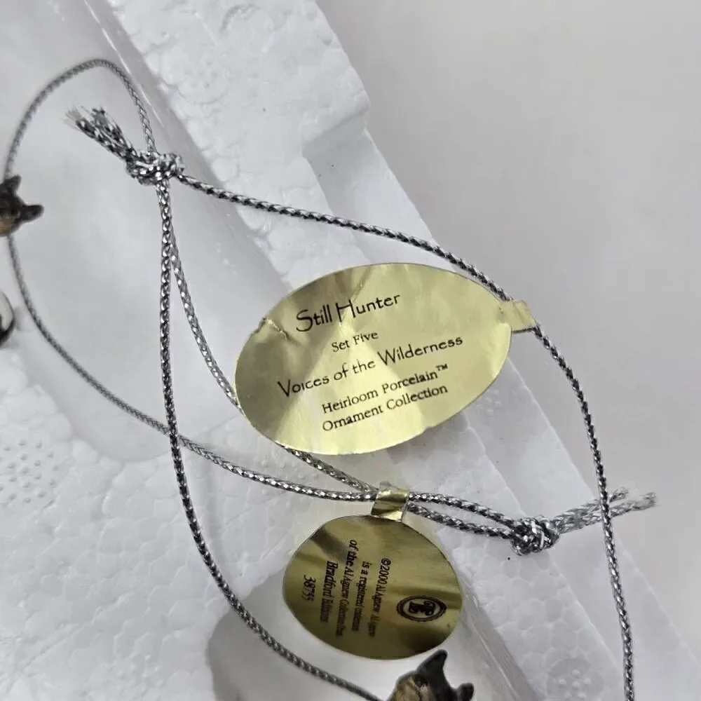 BRADFORD EDITIONS VOICES OF THE WILDERNESS SET 5 3 X WOLF 3D CHRISTMAS ORNAMENT
